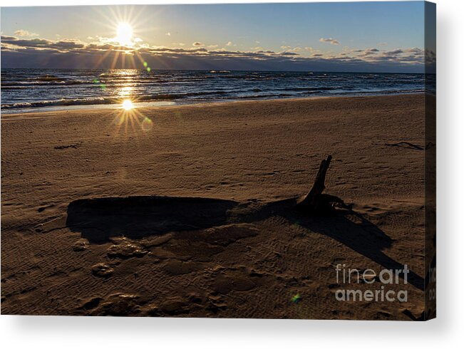 Sunrise Acrylic Print featuring the photograph Frozen sand sunrise 2 by Eric Curtin