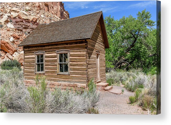 Capitol Reef National Park Acrylic Print featuring the photograph Fruita Schoolhouse - Capitol Reef by Anthony Sacco