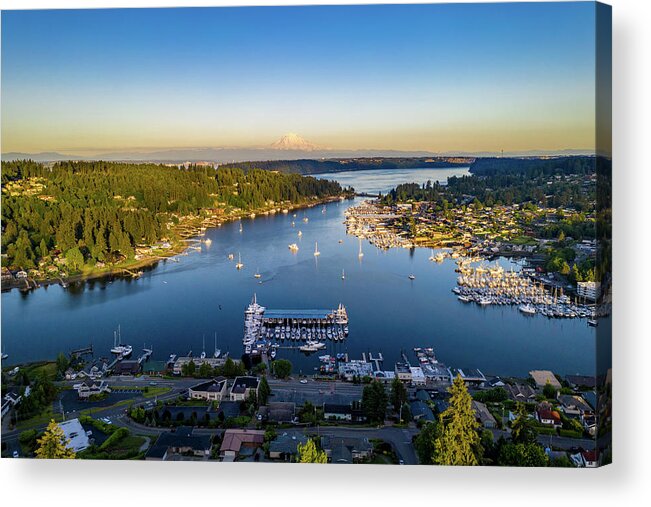 Drone Acrylic Print featuring the photograph Full Harbor 3x2 by Clinton Ward