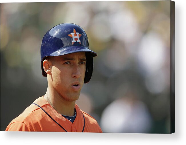 American League Baseball Acrylic Print featuring the photograph George Springer by Ezra Shaw