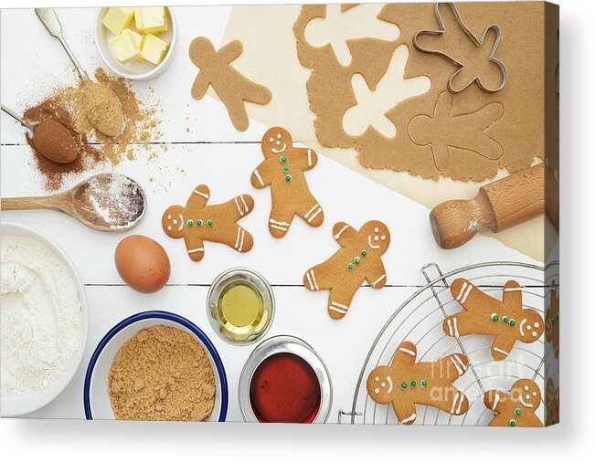 Gingerbread Men Acrylic Print featuring the photograph Gingerbread Baking by Tim Gainey