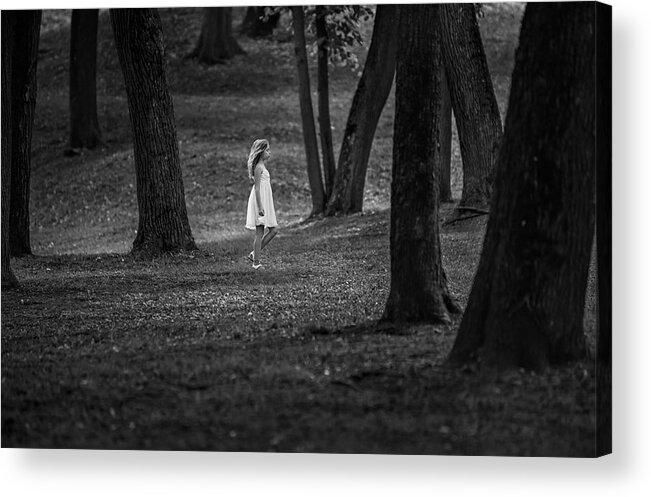 Grass Acrylic Print featuring the photograph Girl in the forest by Mrs