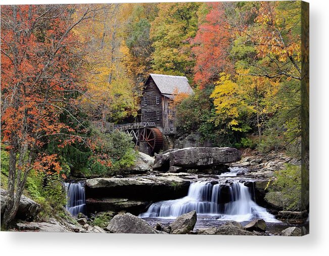 Glade Creek Acrylic Print featuring the photograph Glade Creek Grist Mill by Chris Berrier