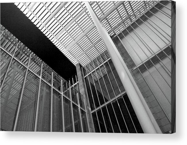 Architecture Acrylic Print featuring the photograph Glass Steel Architecture Lines Art Institute Modern Wing by Patrick Malon