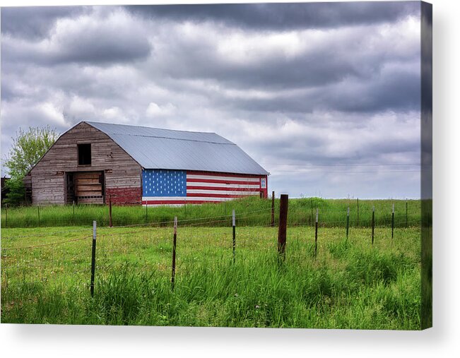 Barn Acrylic Print featuring the photograph God Bless the USA by Susan Rissi Tregoning