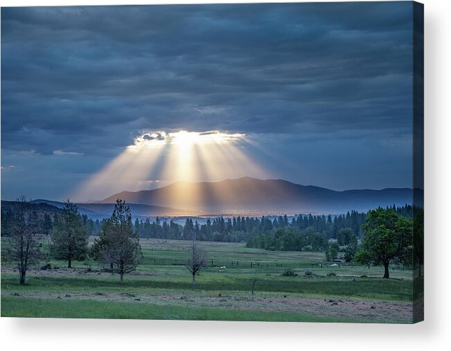 Crepuscular Acrylic Print featuring the photograph God Rays by Randy Robbins