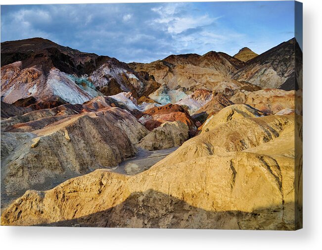 Death Valley National Park Acrylic Print featuring the photograph Golden Artist's Palette by Kyle Hanson