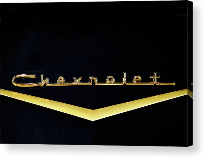 Chevy Bel Air Acrylic Print featuring the photograph Golden Chevy by Lens Art Photography By Larry Trager