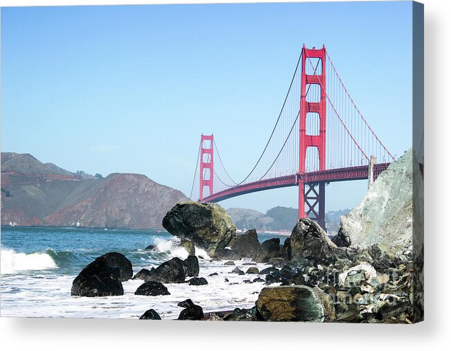 San Fransisco Acrylic Print featuring the photograph Golden Gate Beach by Wilko van de Kamp Fine Photo Art