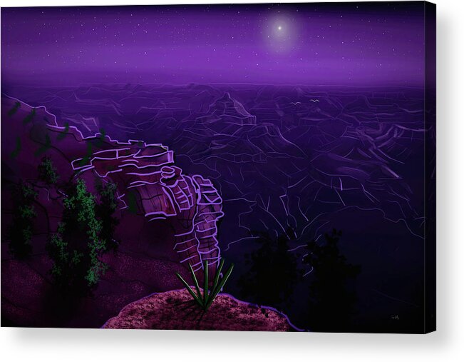 Grand Canyon Acrylic Print featuring the digital art Grand Canyon Stars by Chance Kafka