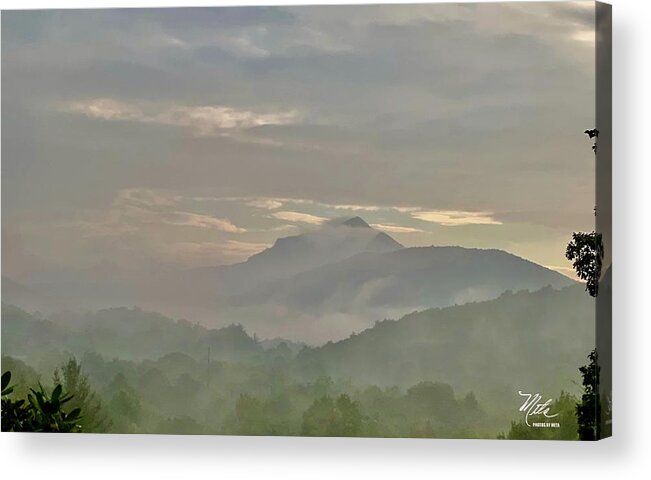  Acrylic Print featuring the photograph Grandfather Mountain in fog by Meta Gatschenberger