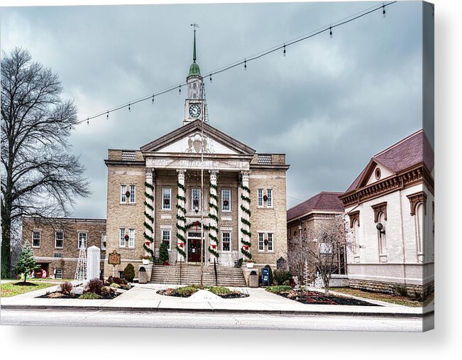 Grant County Courthouse Acrylic Print featuring the photograph Grant County Courthouse Christmas by Sharon Popek