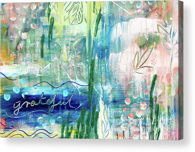 Grateful Acrylic Print featuring the painting Grateful by Claudia Schoen