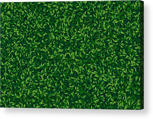 Environmental Conservation Acrylic Print featuring the drawing Green leaves realistic seamless background by Dimitris66