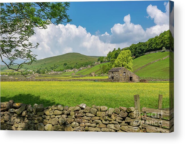Uk Acrylic Print featuring the photograph Gunnerside Meadows, Swaledale by Tom Holmes Photography