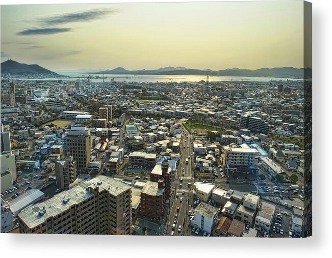 Hakodate Acrylic Print featuring the photograph Hakodate Port during sunset by Daniel Chui