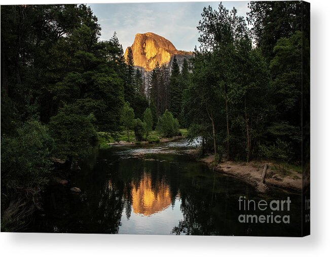 Yosemite Acrylic Print featuring the photograph Half Dome on Fire by Erin Marie Davis