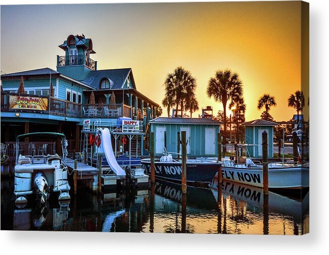 Gulfcoast Acrylic Print featuring the photograph Happy Harbor Sunrise by Michael Thomas