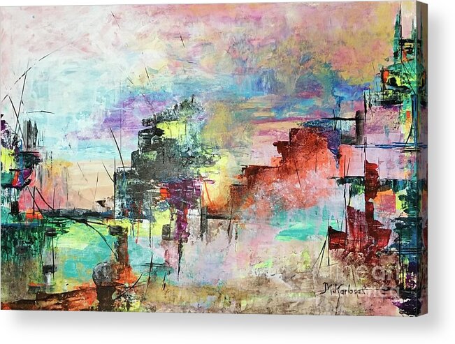 Painting Acrylic Print featuring the painting Heart of endless by Maria Karlosak