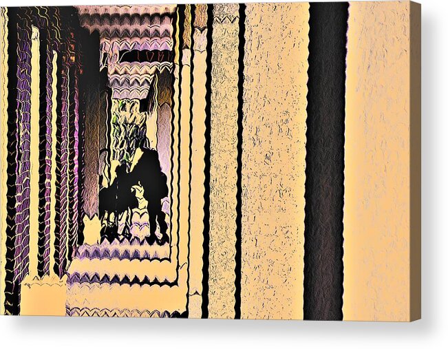Wheelchair Acrylic Print featuring the digital art Helping Hand by Addison Likins