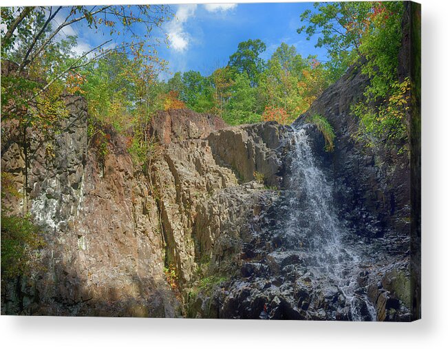 Autumn Acrylic Print featuring the photograph Hemlock Falls at South Mountain Reservation by Alan Goldberg