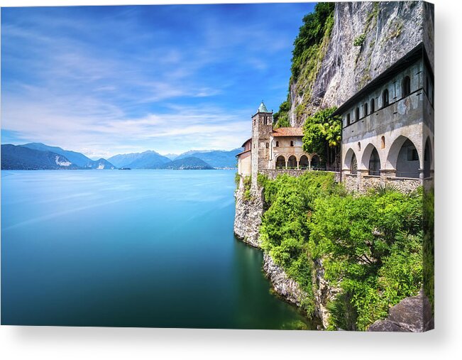 Hermitage Acrylic Print featuring the photograph Hermitage of Santa Caterina del Sasso. Lake Maggiore by Stefano Orazzini