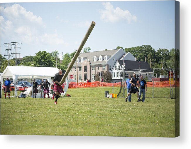 Pole Acrylic Print featuring the photograph Highland Games - Caber Toss by Theasis