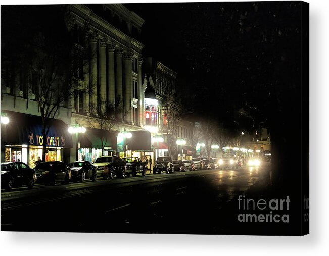 Longexposure Acrylic Print featuring the photograph Historic Down Town Hot Springs Arkansas by Diana Mary Sharpton