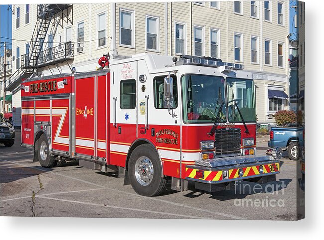 Fire Engine Acrylic Print featuring the photograph HME Fire truck by Bryan Attewell
