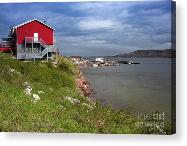 Newfoundland And Labrador Acrylic Print featuring the photograph Hopedale Community Hall in Labrador Canada by Makiko Ishihara