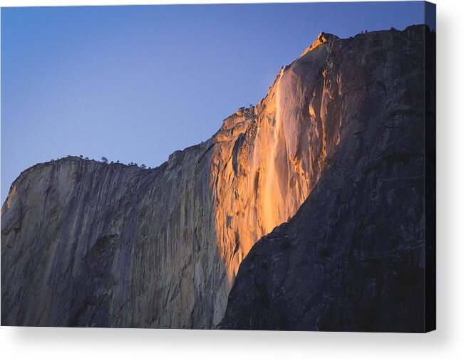 Scenics Acrylic Print featuring the photograph Horsetail Falls Firefall by Sam Wirch