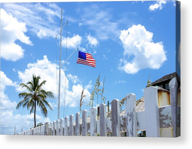 Flag Acrylic Print featuring the photograph House of Refuge American Flag by Blair Damson