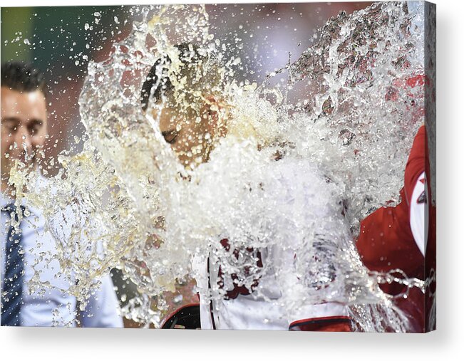 People Acrylic Print featuring the photograph Ian Desmond and Bryce Harper by Mitchell Layton