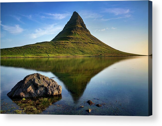 Iceland Acrylic Print featuring the photograph Iceland - Kirkjufell mirrored by Olivier Parent