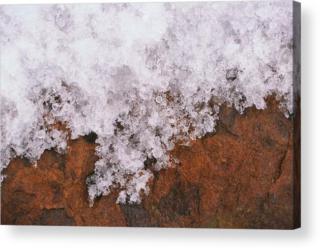 Rock Acrylic Print featuring the photograph The Edge of Ice Up Close by Gaby Ethington