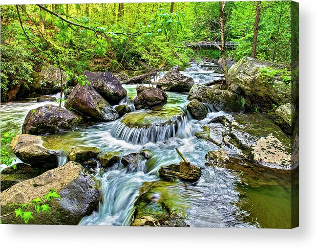 Portrait Orientation Acrylic Print featuring the photograph Icy River by Lisa Lambert-Shank