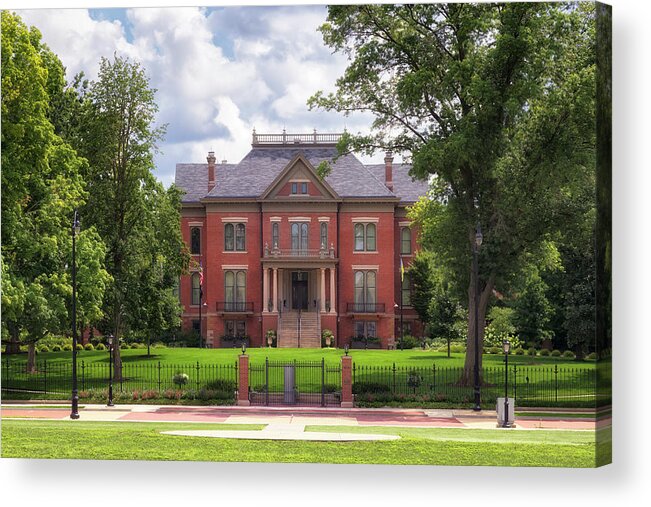 Illinois Governors Mansion Acrylic Print featuring the photograph Illinois Governor's Mansion - Springfield, IL by Susan Rissi Tregoning