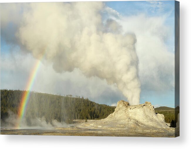 Yellowstone National Park Acrylic Print featuring the photograph Illuminated Droplets by Ann Skelton