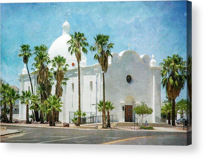 Catholic Acrylic Print featuring the photograph Immaculate Conception Church Ajo Arizona by Mary Lee Dereske