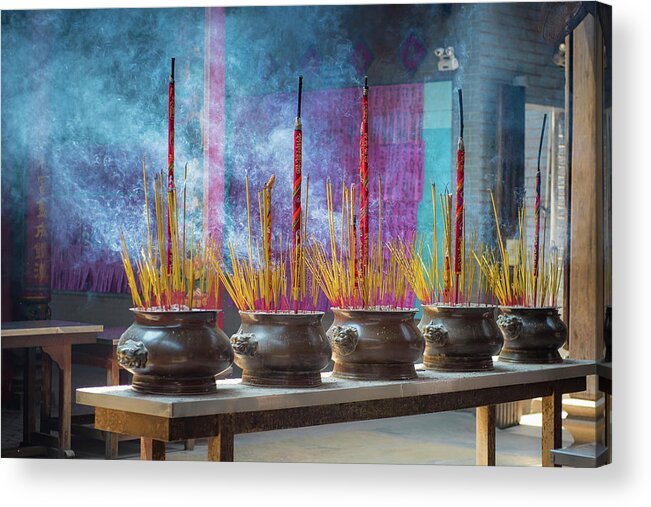 Vietnam Photography Acrylic Print featuring the photograph Incense by Marla Brown