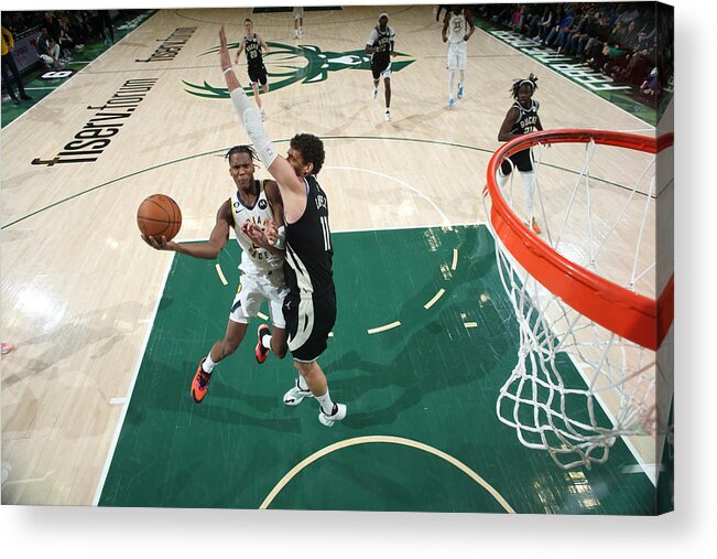 Bennedict Mathurin Acrylic Print featuring the photograph Indiana Pacers v Milwaukee Bucks by Gary Dineen
