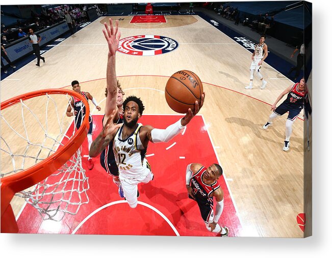 Nba Pro Basketball Acrylic Print featuring the photograph Indiana Pacers v Washington Wizards by Stephen Gosling