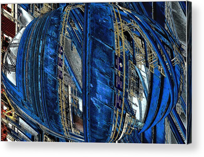 Abstract Acrylic Print featuring the digital art Industrial Egg by Steve Ember