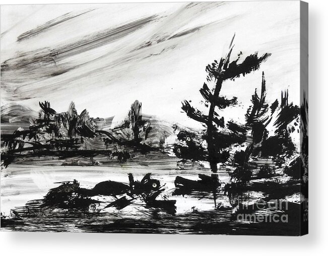 India Ink Acrylic Print featuring the painting Ink Pochade 40 by Petra Burgmann