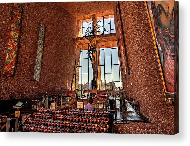 Sedona Acrylic Print featuring the photograph Inside the Chapel by Al Judge