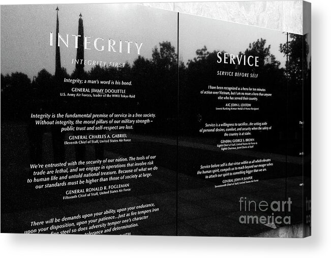 Arlington Acrylic Print featuring the photograph Integrity and Service by James Brunker
