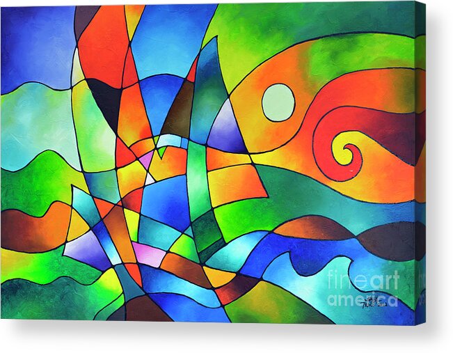 Into The Wind Acrylic Print featuring the painting Into the Wind by Sally Trace