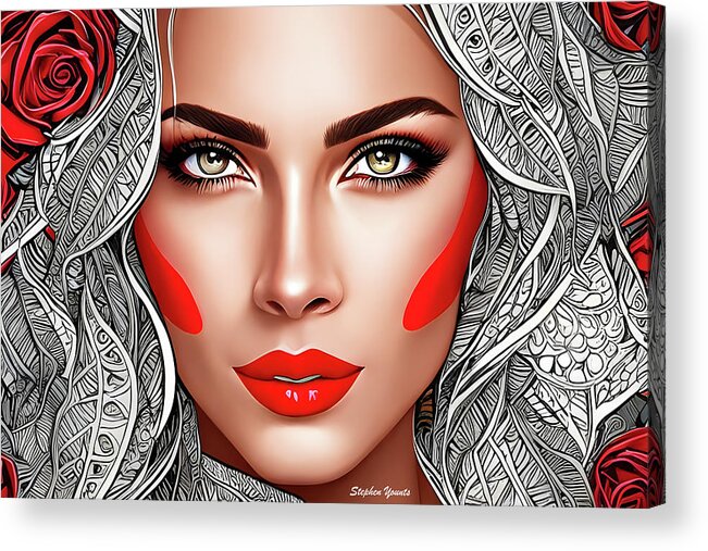 Art Acrylic Print featuring the digital art Intricate Beauty 007 by Stephen Younts