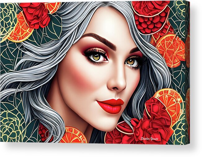 Art Acrylic Print featuring the digital art Intricate Beauty 009 by Stephen Younts
