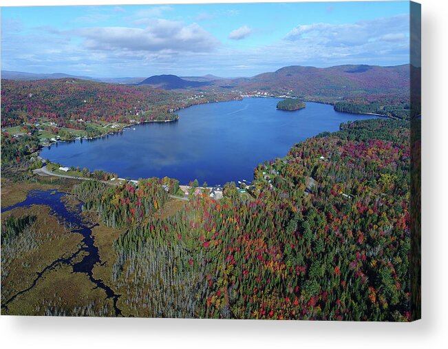 Vermont Photography Acrylic Print featuring the photograph Island Pond Vermont October 2017 by John Rowe